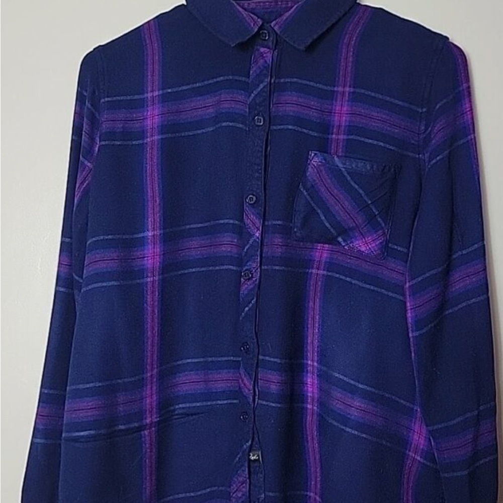 Rails Blue and Purple Blouse with Bold Accents